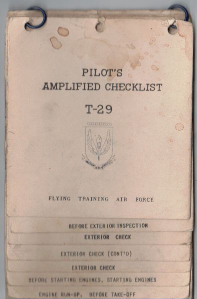 T-29 Pilot Checklist